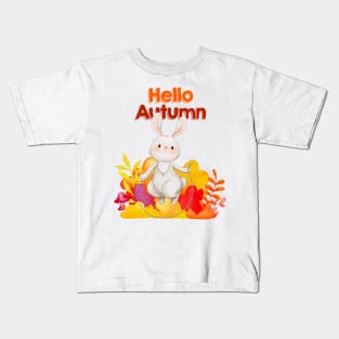 Watercolor Summer Rabbit Kids T-Shirt